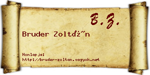 Bruder Zoltán névjegykártya
