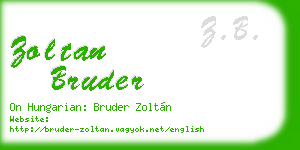zoltan bruder business card